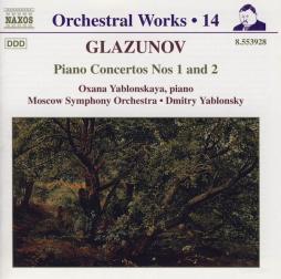 Piano Concertos N. 1 And 2 di Glazunov Alexander Konstantinovich (1865 - 1936) - CD