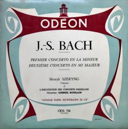 Primo Concerto In La Minore/ Secondo Concerto In MI Maggiore di Bach Johann Sebastian (1685-1750) - LP