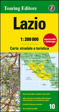 Lazio 1:200.000. Carta Stradale E Turistica. Ediz. Multilingue  di Aa.vv. - libri