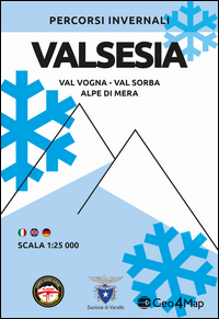 Carta Invernale Valsesia. Val Vogna, Val Sorba, Alpe Di Mera  di Aa.vv. - Libro